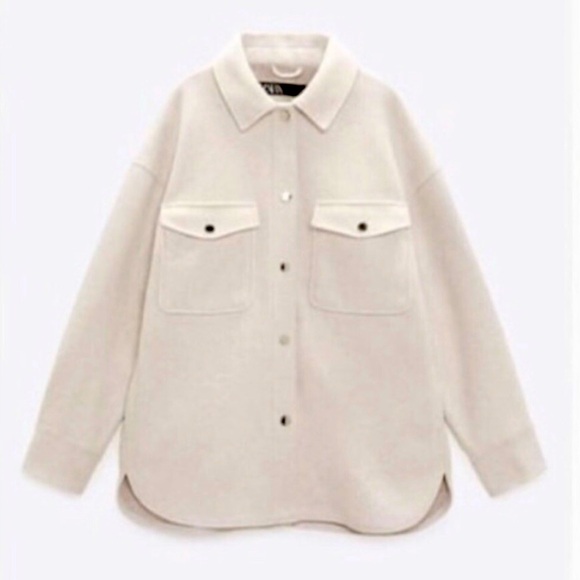 Zara Tops - Zara Soft Overshirt. Oversized Metal Snap Front Closure.